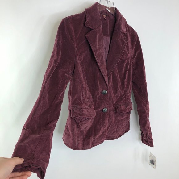 NWT FREE PEOPLE Byron Blazer in Mulberry #AQ20 - Picture 5 of 8